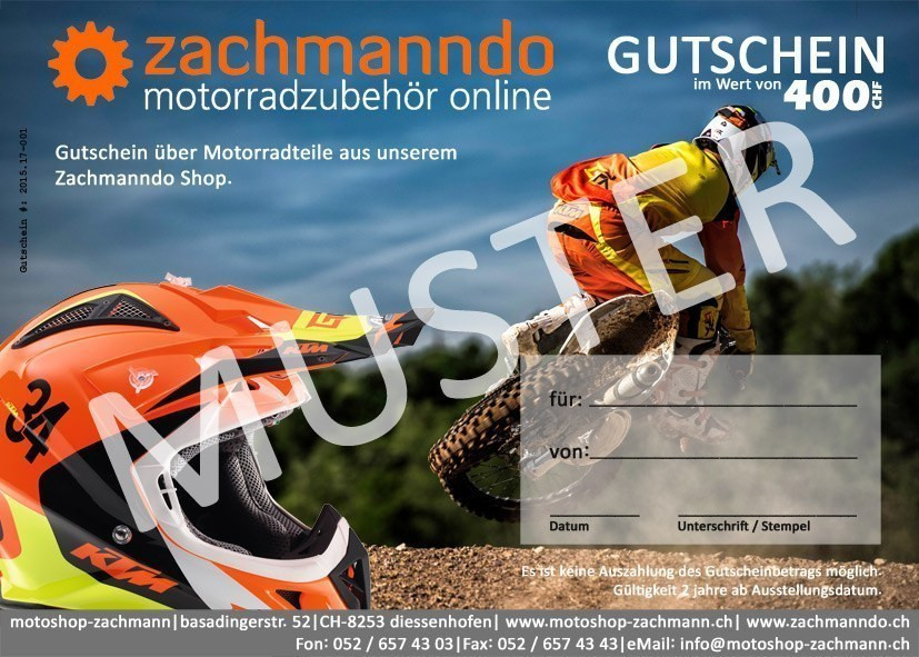 Gutschein im Wert von CHF 400.- (vier-hundert)